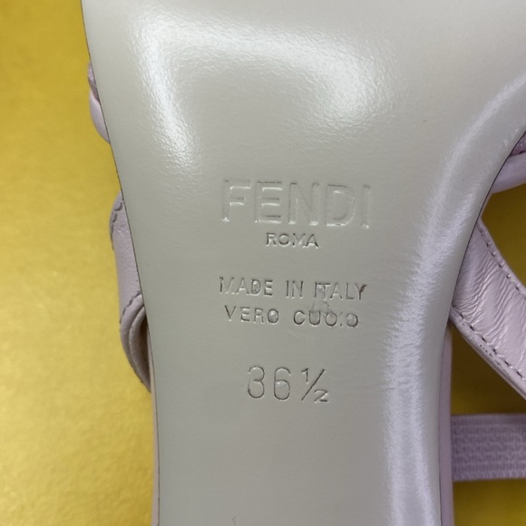 💯 - New Authentic FENDI leather and mesh high-heeled slingbacks - Picture 14 of 17